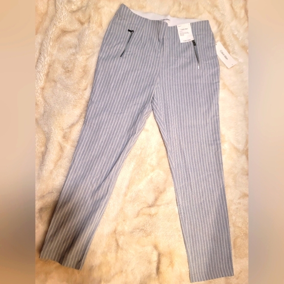 Calvin Klein Cropped Straight Leg Stretchy Pants Sz 10 - Picture 1 of 12